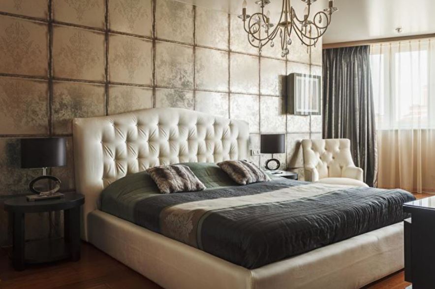 Современный дизайн спальни в стиле ар-деко